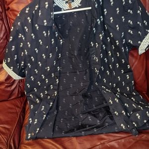 Men's Denim & Flower button down large